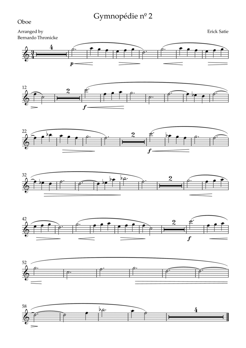 Gymnopédie nº 2 - For Oboe image number null