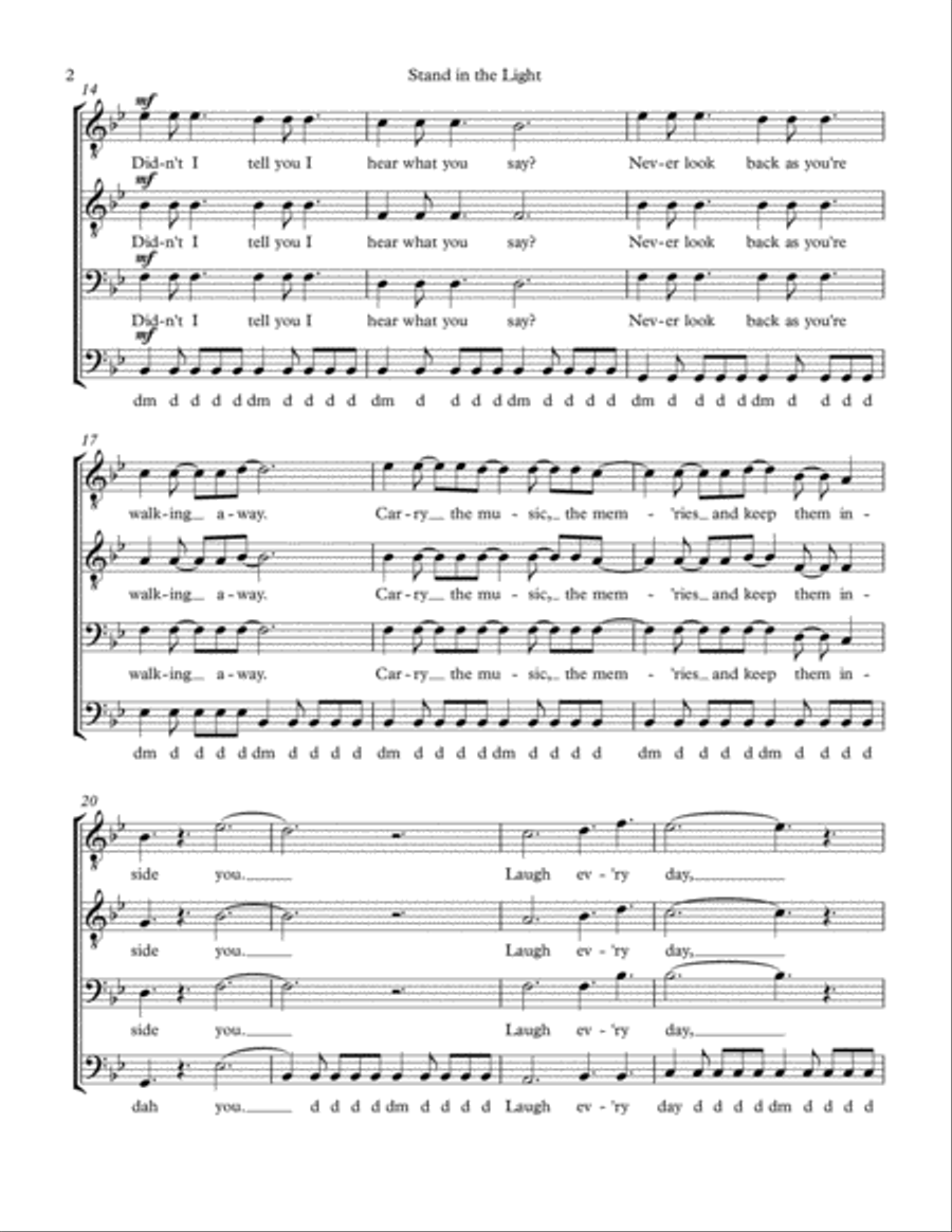 Stand In The Light TTBB scores gallery preview page 2