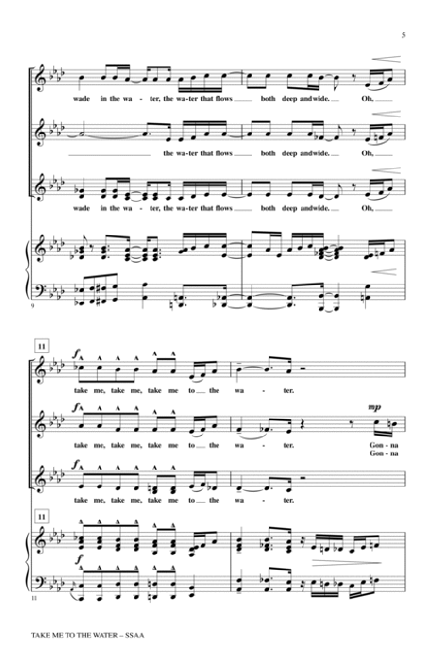 Take Me To The Water Take Me To The Water SSA scores gallery preview page 3