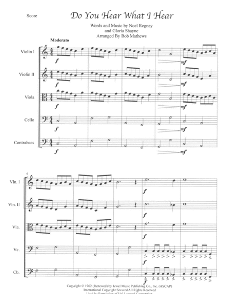 Do You Hear What I Hear String Orchestra scores gallery preview page 1