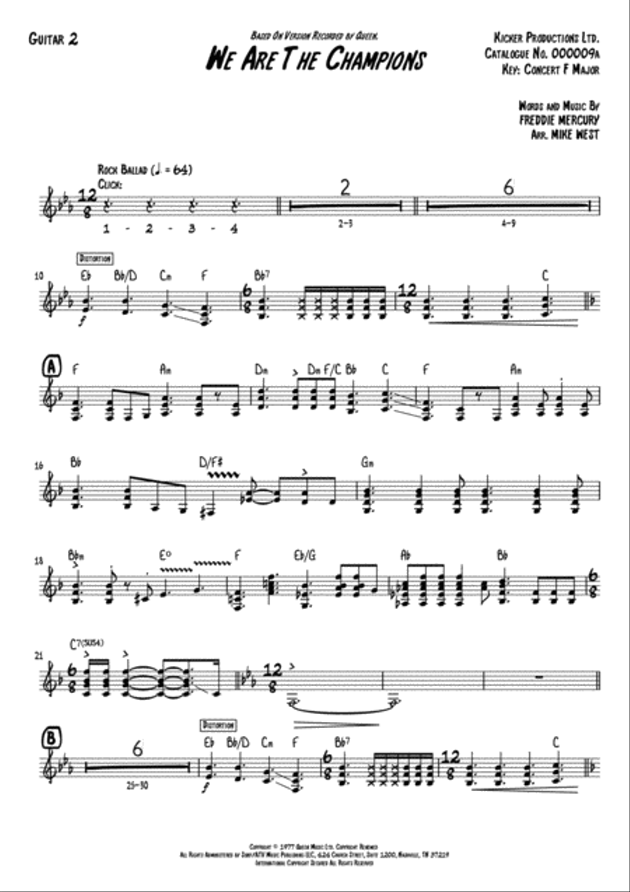 We Are The Champions Guitar Solo scores gallery preview page 2