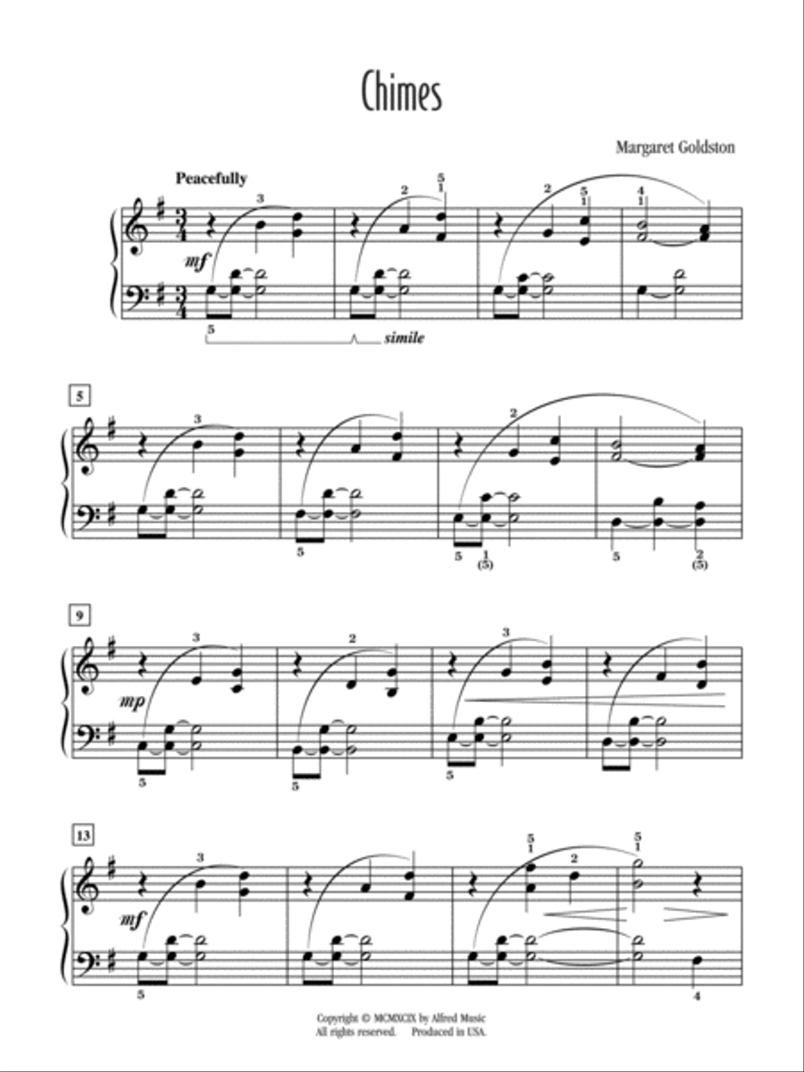 Chimes Easy Piano scores gallery preview page 2