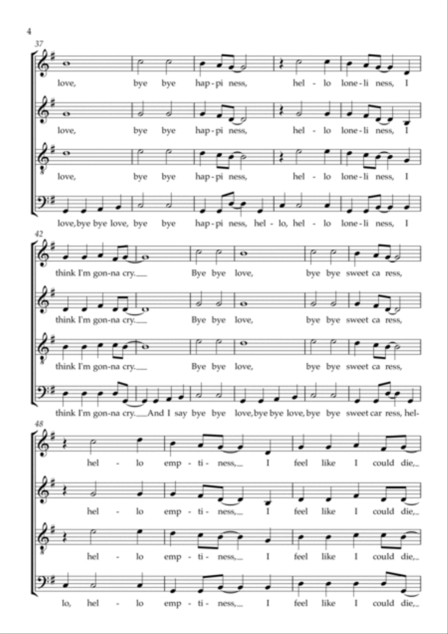 Bye Bye Love Bye Bye Love 4-Part scores gallery preview page 4