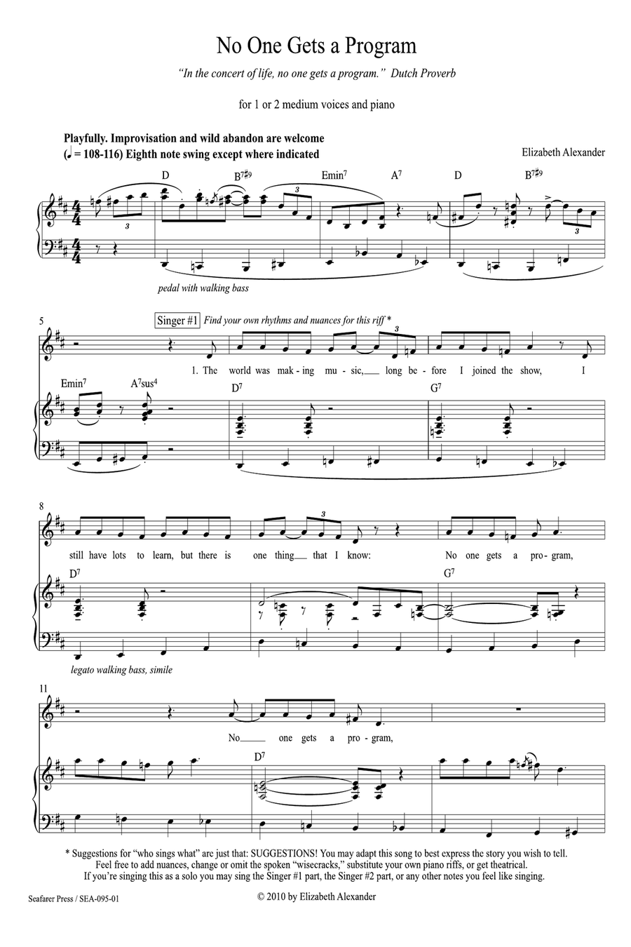 No One Gets A Program Medium Voice scores gallery preview page 4