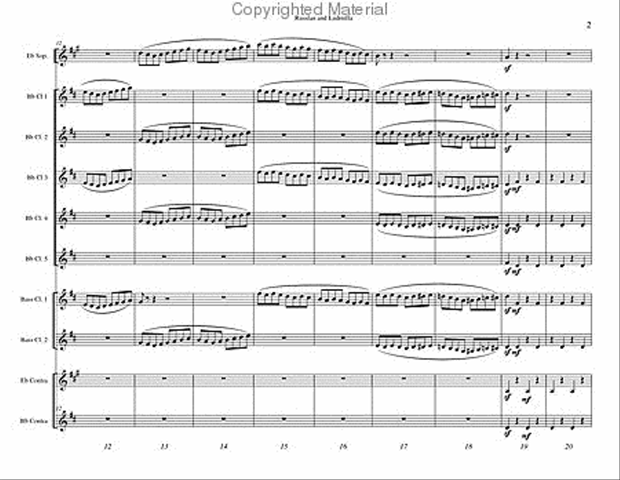 Russlan and Ludmilla Overture Clarinet Choir scores gallery preview page 3