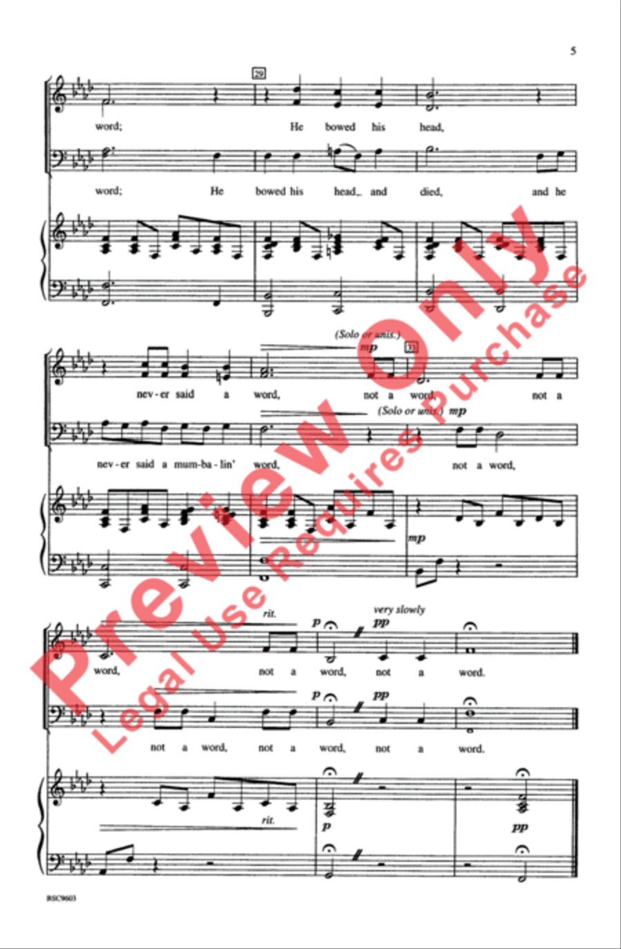 Crucifixion Spiritual Crucifixion Spiritual 4-Part scores gallery preview page 5