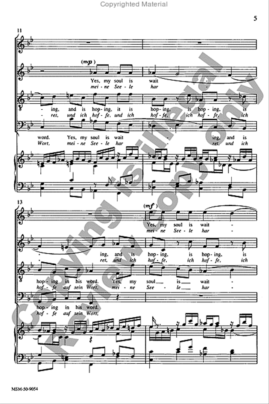 I Wait for the Lord 4-Part scores gallery preview page 5