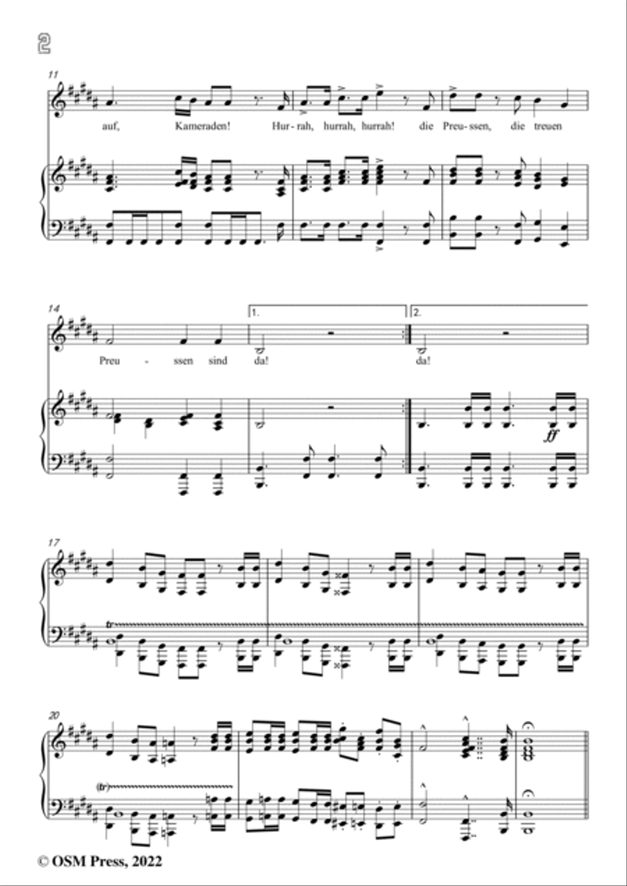 Loewe-Preussentreue,in B Major,for Voice and Piano Voice Solo scores gallery preview page 4