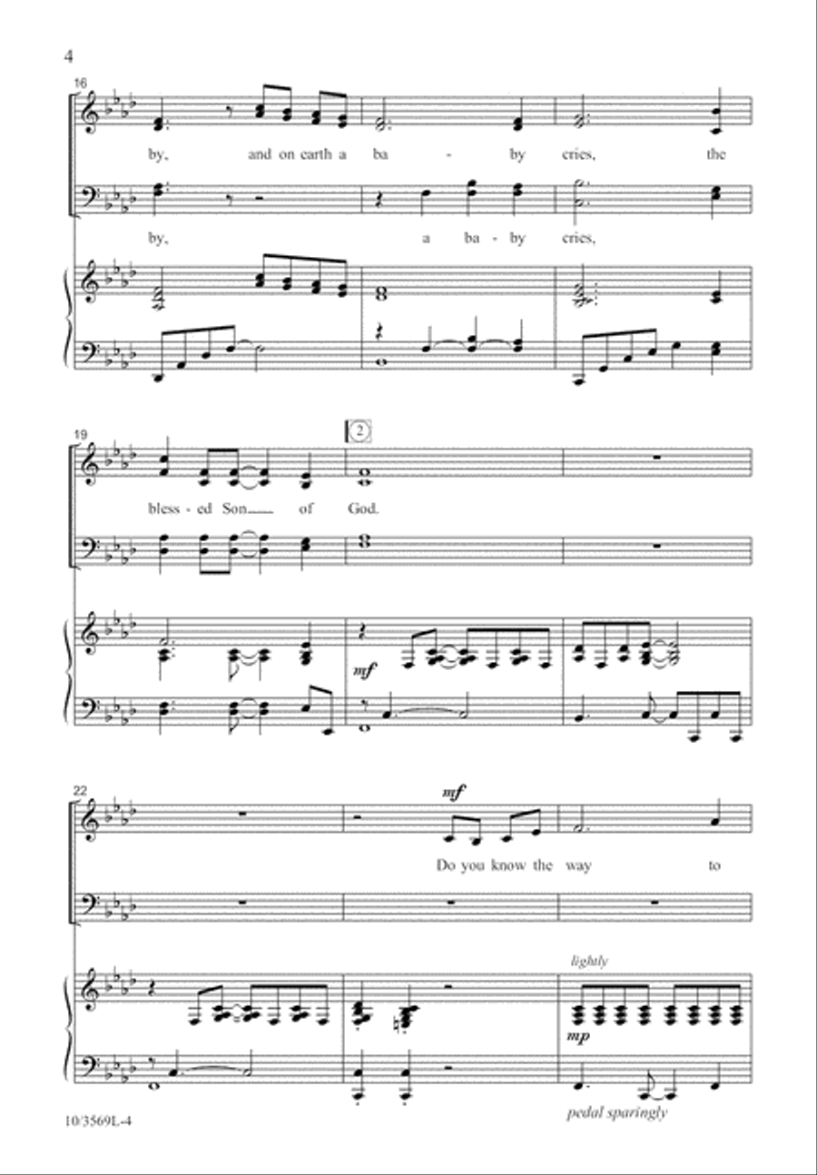 Do You Know the Way to Bethlehem? 4-Part scores gallery preview page 5