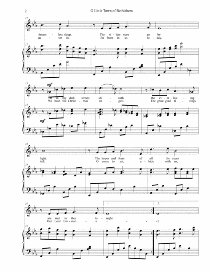 O Little Town of Bethlehem High Voice scores gallery preview page 4