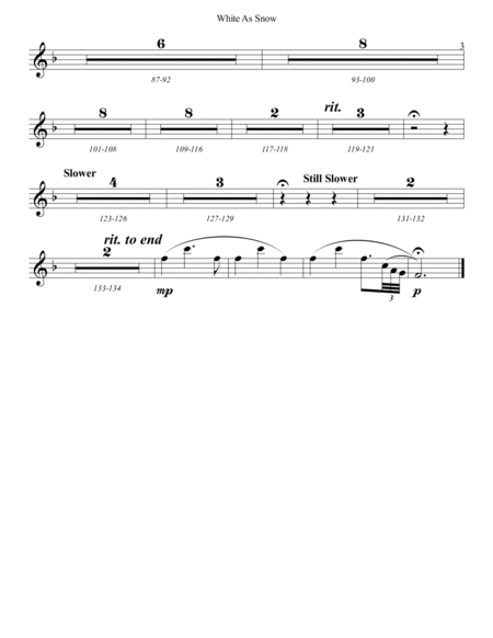 White As Snow INSTRUMENTAL PARTS (SATB, SAB, SSA, Full Orchestration) image number null