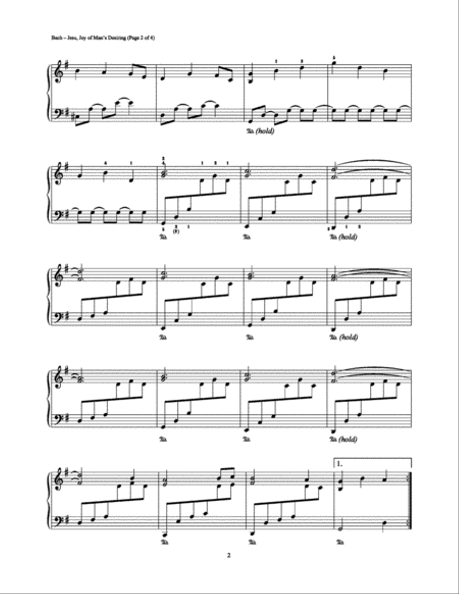 Jesu, Joy of Man's Desiring Piano Solo scores gallery preview page 2