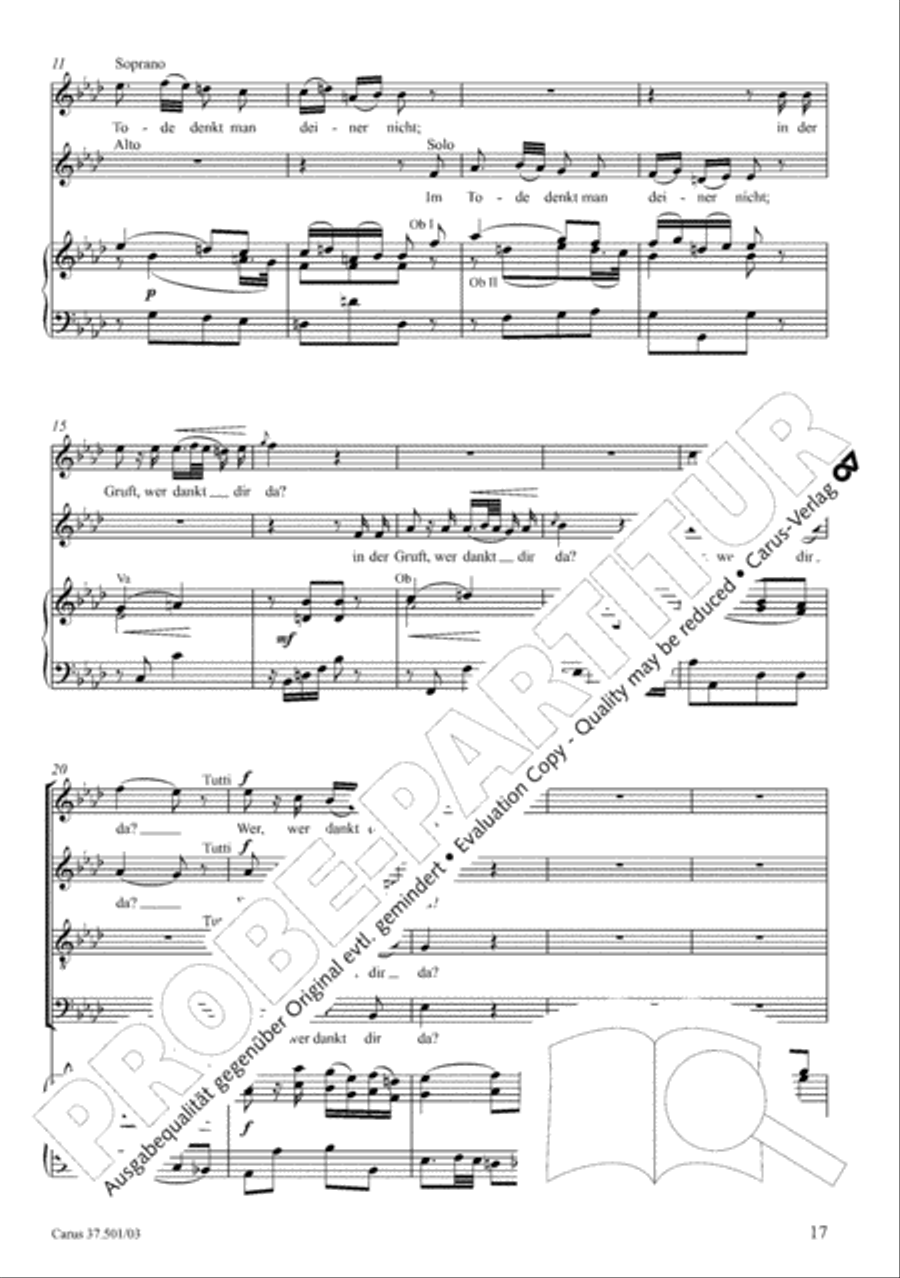 The Sixth Psalm of David (Der Sechste Psalm Davids) 4-Part scores gallery preview page 18