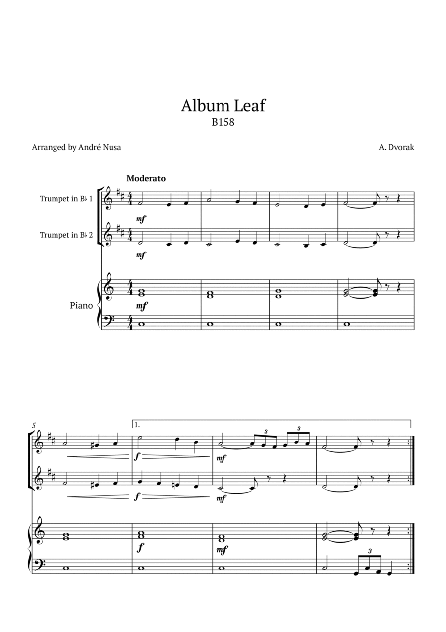 Album Leaf B158 Album Leaf B158 Trumpet Duet scores gallery preview page 1