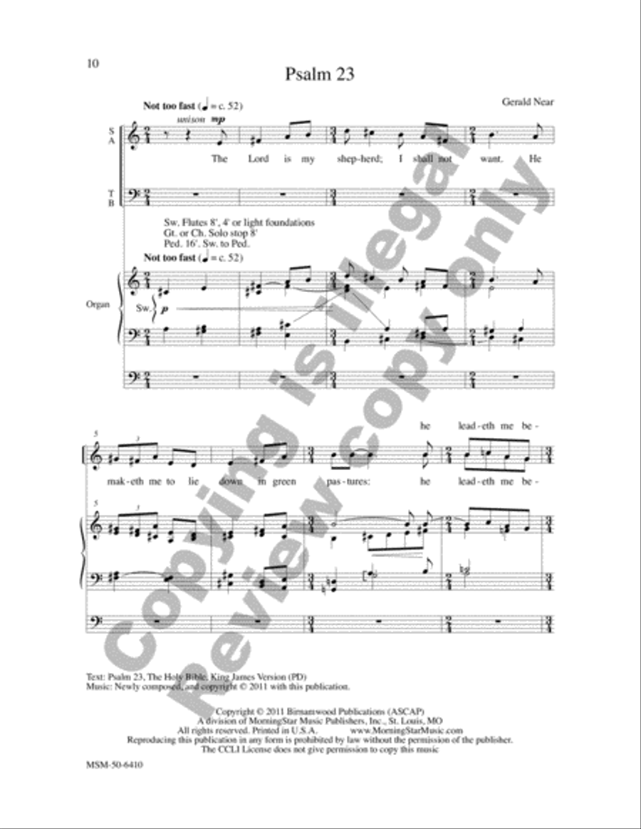 Two Psalms and a Canticle 4-Part scores gallery preview page 9