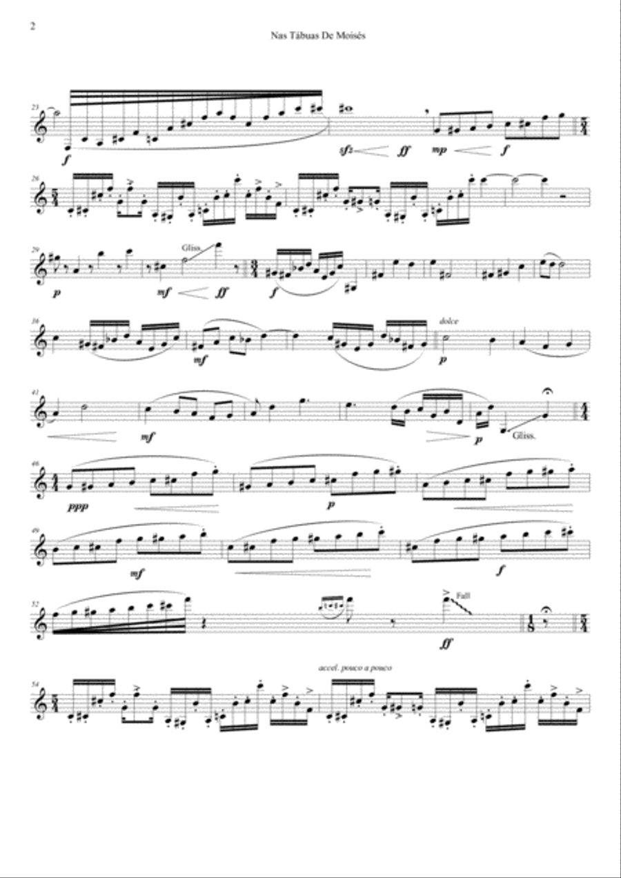 Nas Tábuas de Moisés by Edson R.Silva Clarinet Solo scores gallery preview page 2