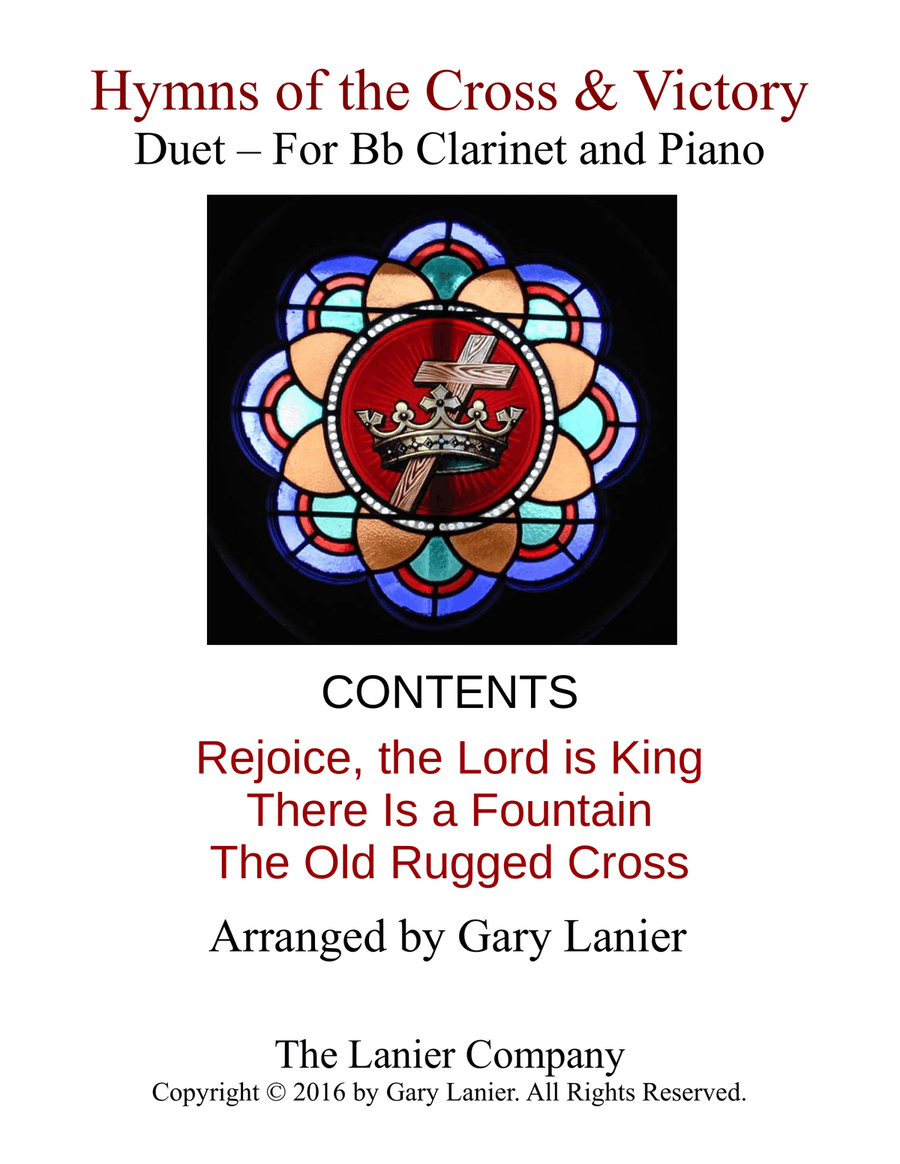 Gary Lanier: Hymns of the Cross & Victory (Duets for Bb Clarinet & Piano) Woodwind Duet scores gallery preview page 1