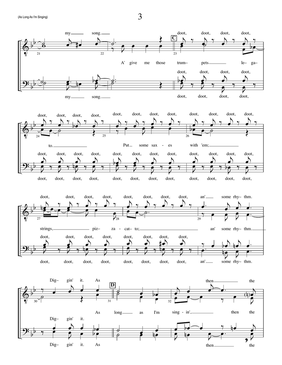 As Long As I'm Singing TTBB scores gallery preview page 3