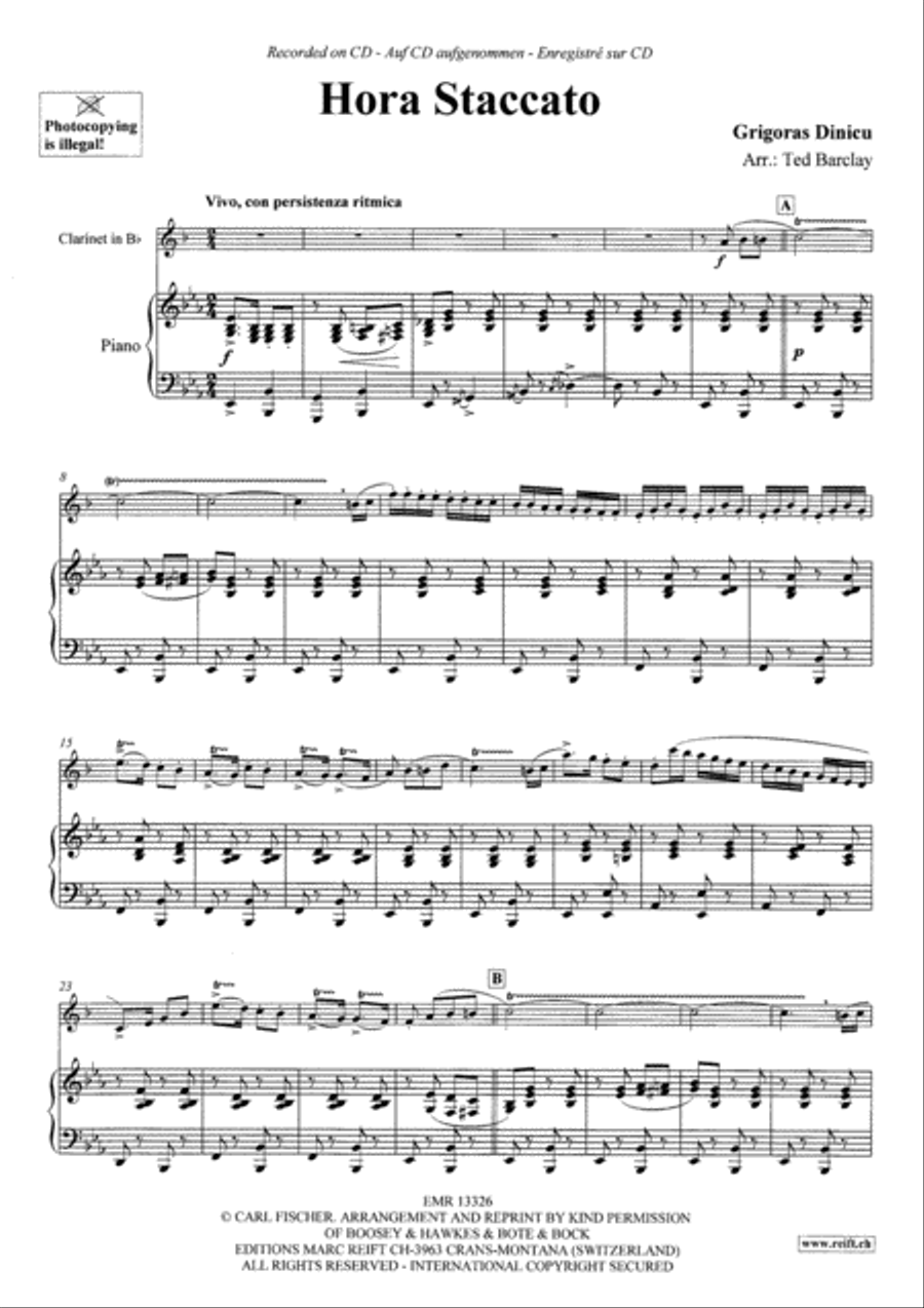 Hora Staccato Hora Staccato Clarinet Solo scores gallery preview page 3