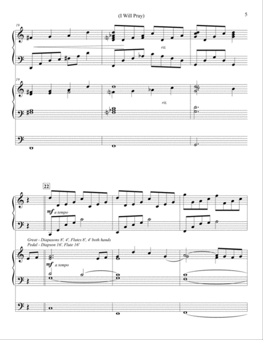 I Will Pray - Piano and Organ Piano scores gallery preview page 5