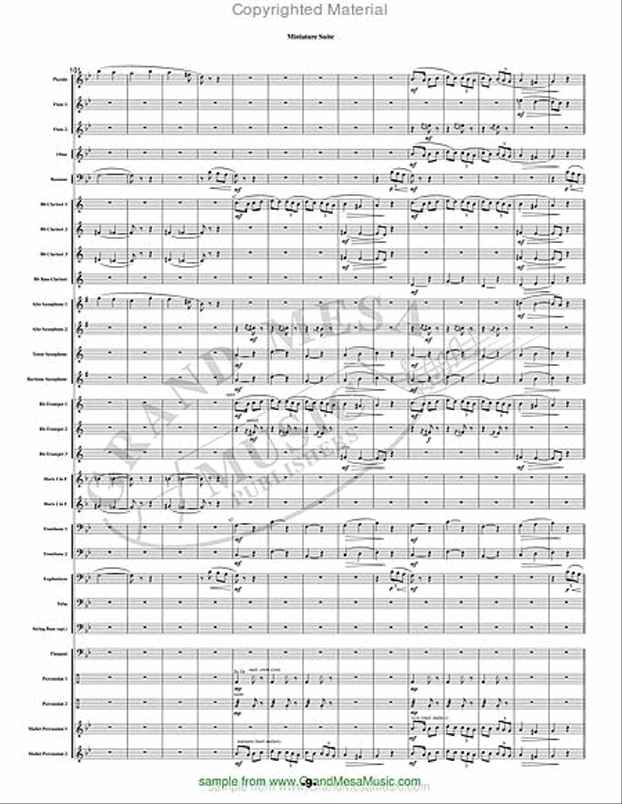 Miniature Suite Concert Band scores gallery preview page 10