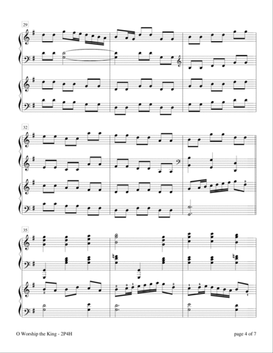 O Worship the King (2 Pianos, 4 Hands Duet) 2 Pianos, 4-Hands scores gallery preview page 5