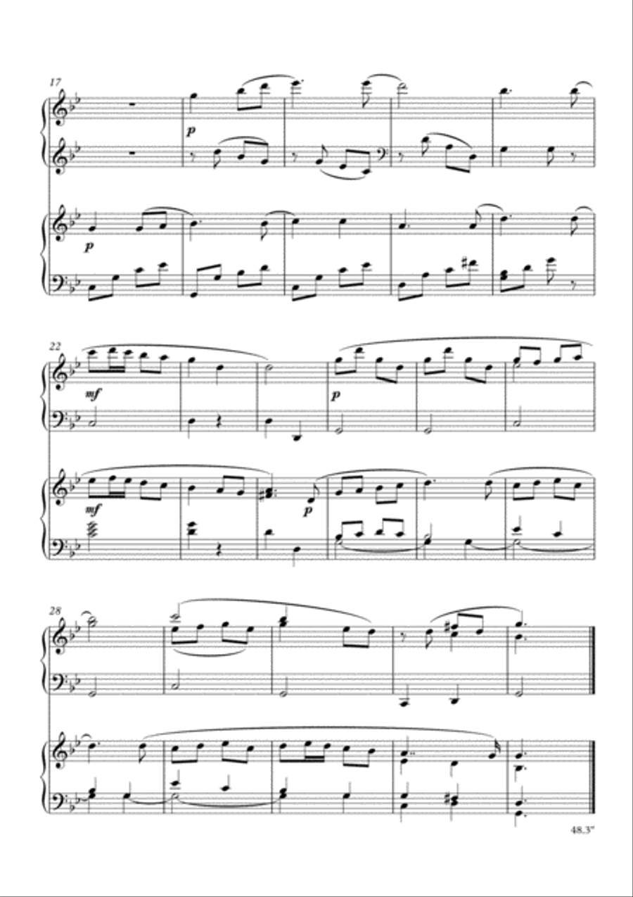 Altes französisches Lied (Old French Song) for 2 pianos (2nd piano part by Simon Peberdy) Piano Method scores gallery preview page 3