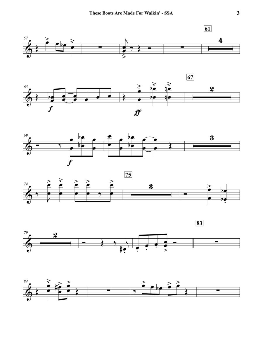 These Boots Are Made For Walkin' Concert Band scores gallery preview page 3
