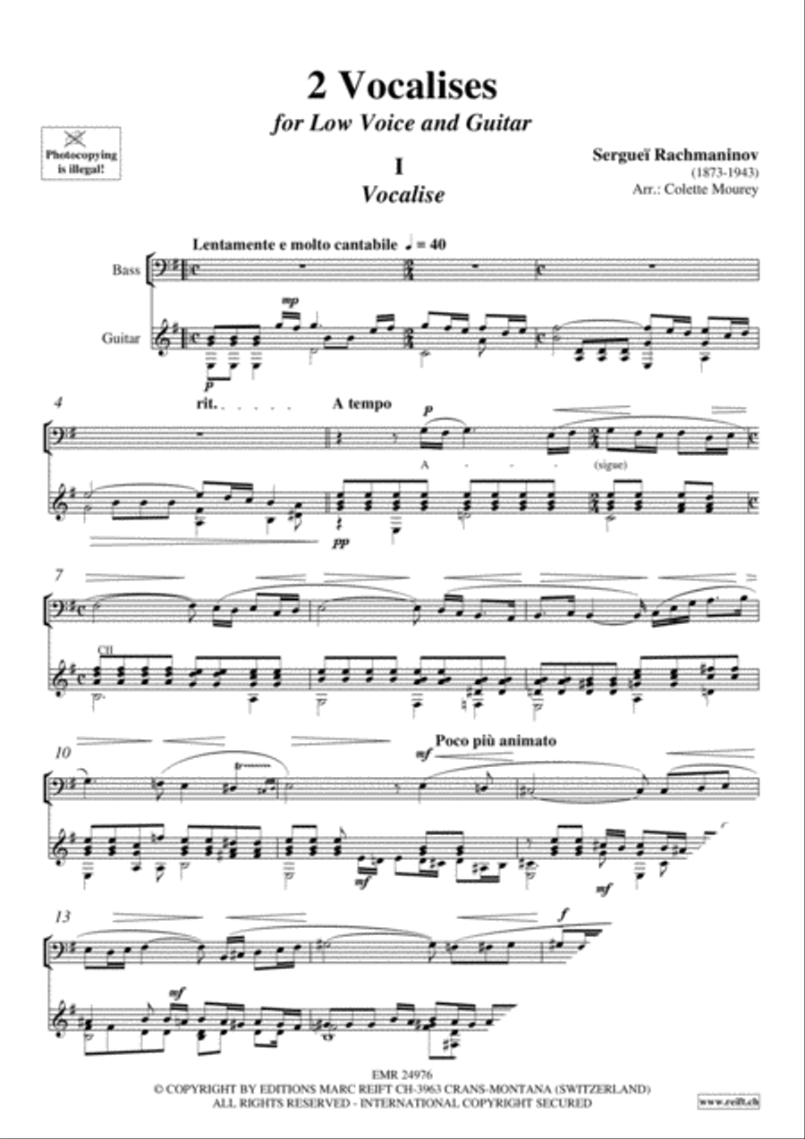 2 Vocalises Guitar scores gallery preview page 3