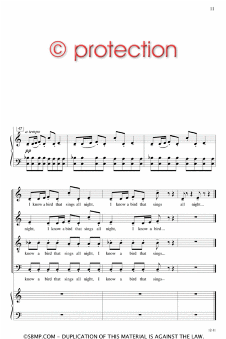 I Know A Bird - SATB Octavo 4-Part scores gallery preview page 10