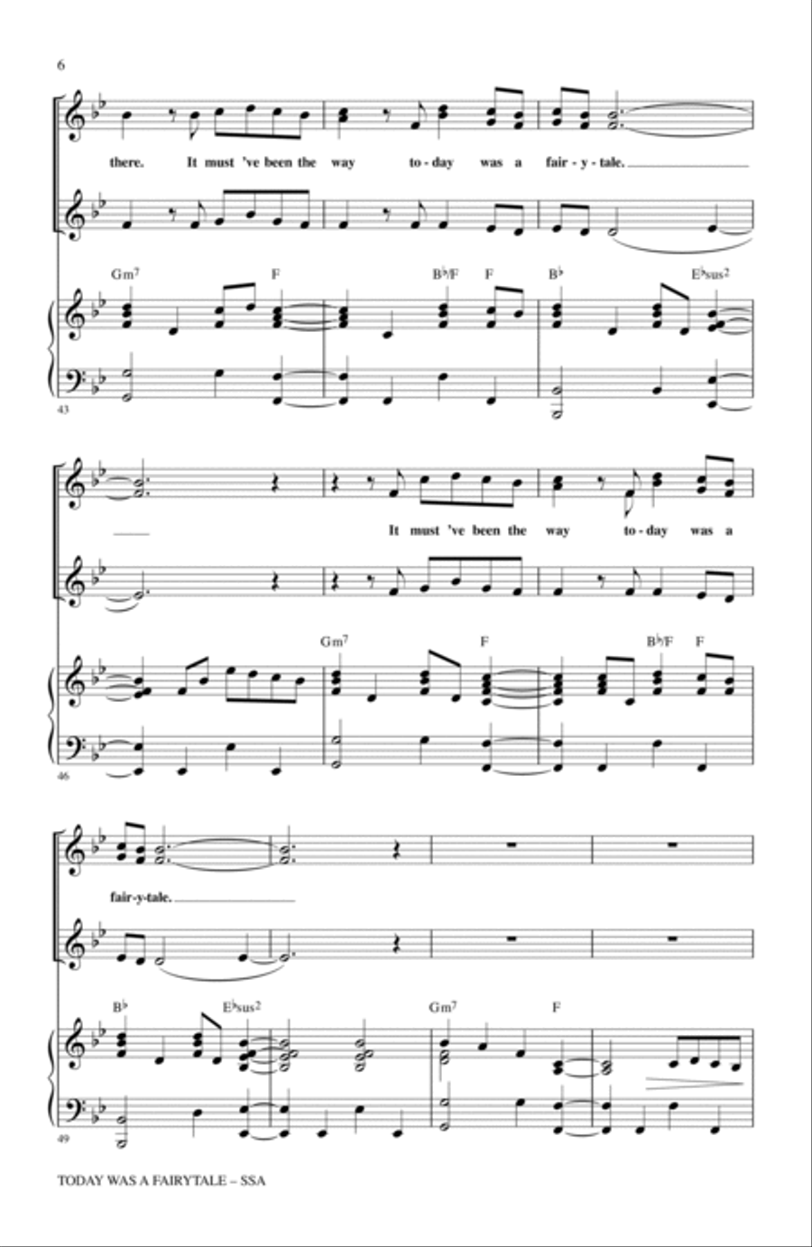 Today Was A Fairytale SSA scores gallery preview page 5