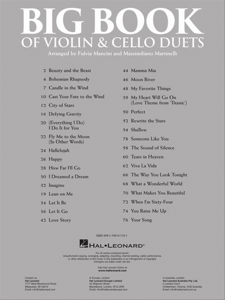 Big Book of Violin & Cello Duets String Duet scores gallery preview page 3