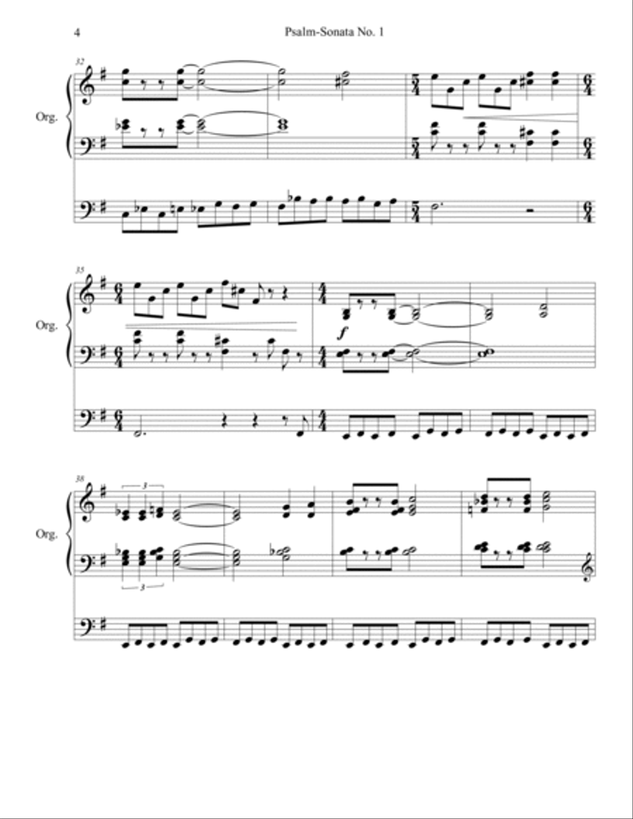 Psalm-Sonata No. 1 for organ, by Brenda Portman Organ Solo scores gallery preview page 6