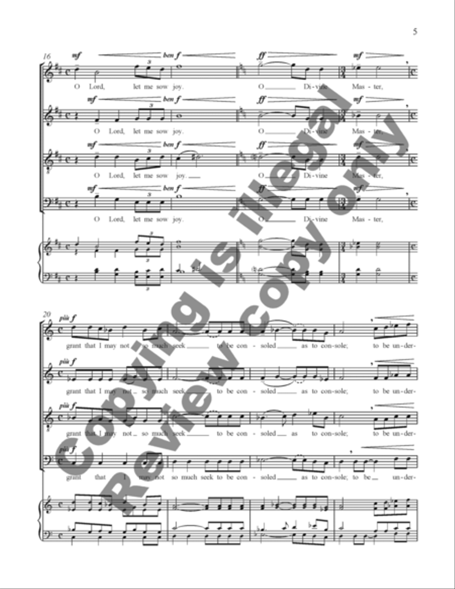 Peace Prayer of St. Francis 4-Part scores gallery preview page 11