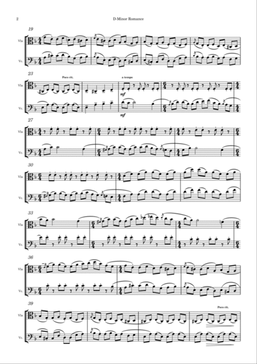D-Minor Romance D-Minor Romance String Duet scores gallery preview page 2