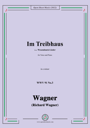 Book cover for R. Wagner-Im Treibhaus,in e minor,WWV 91 No.3,from Wesendonck-Lieder