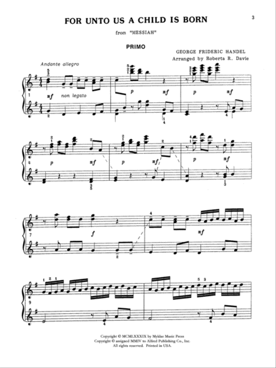 For Unto Us a Child Is Born Small Ensemble scores gallery preview page 3