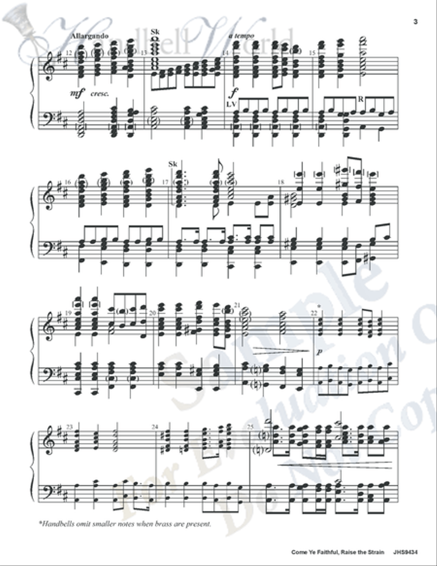 Come Ye Faithful Raise the Strain 5-Octaves scores gallery preview page 3