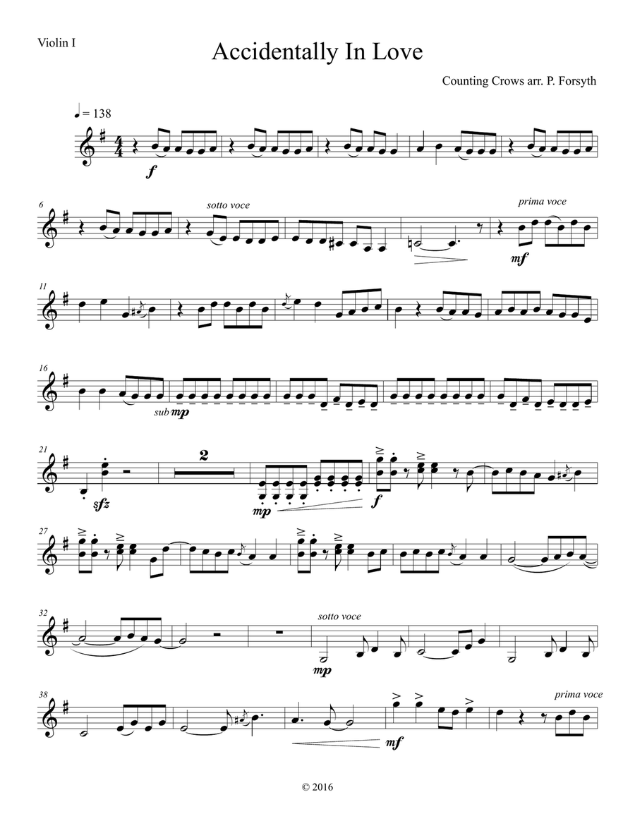 Accidentally In Love String Quartet scores gallery preview page 1