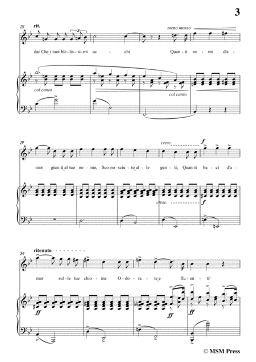 Tosti-Sull'alba in B flat Major,for Voice and Piano Voice Solo scores gallery preview page 5