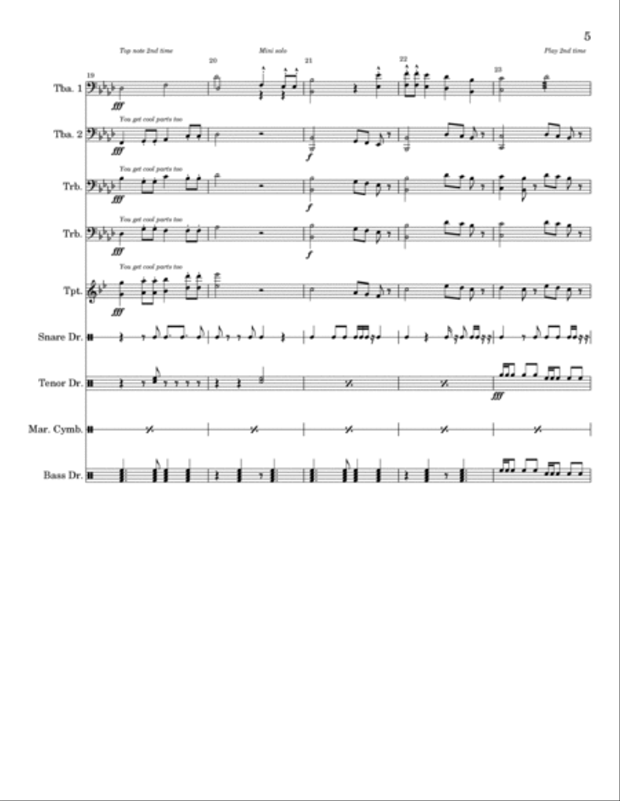 EARTHQUAKE - Score Only Marching Band scores gallery preview page 5
