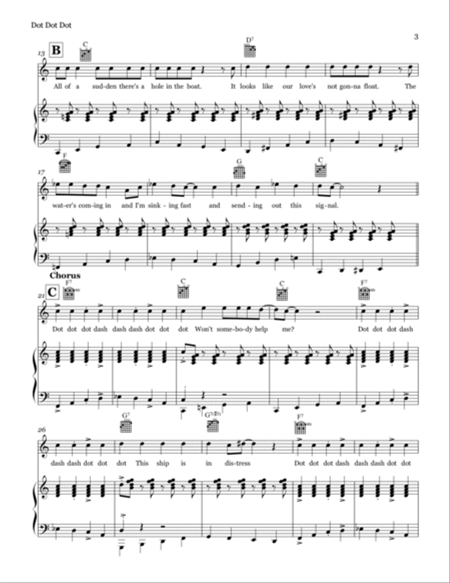 Dot Dot Dot Piano, Vocal, Guitar scores gallery preview page 3