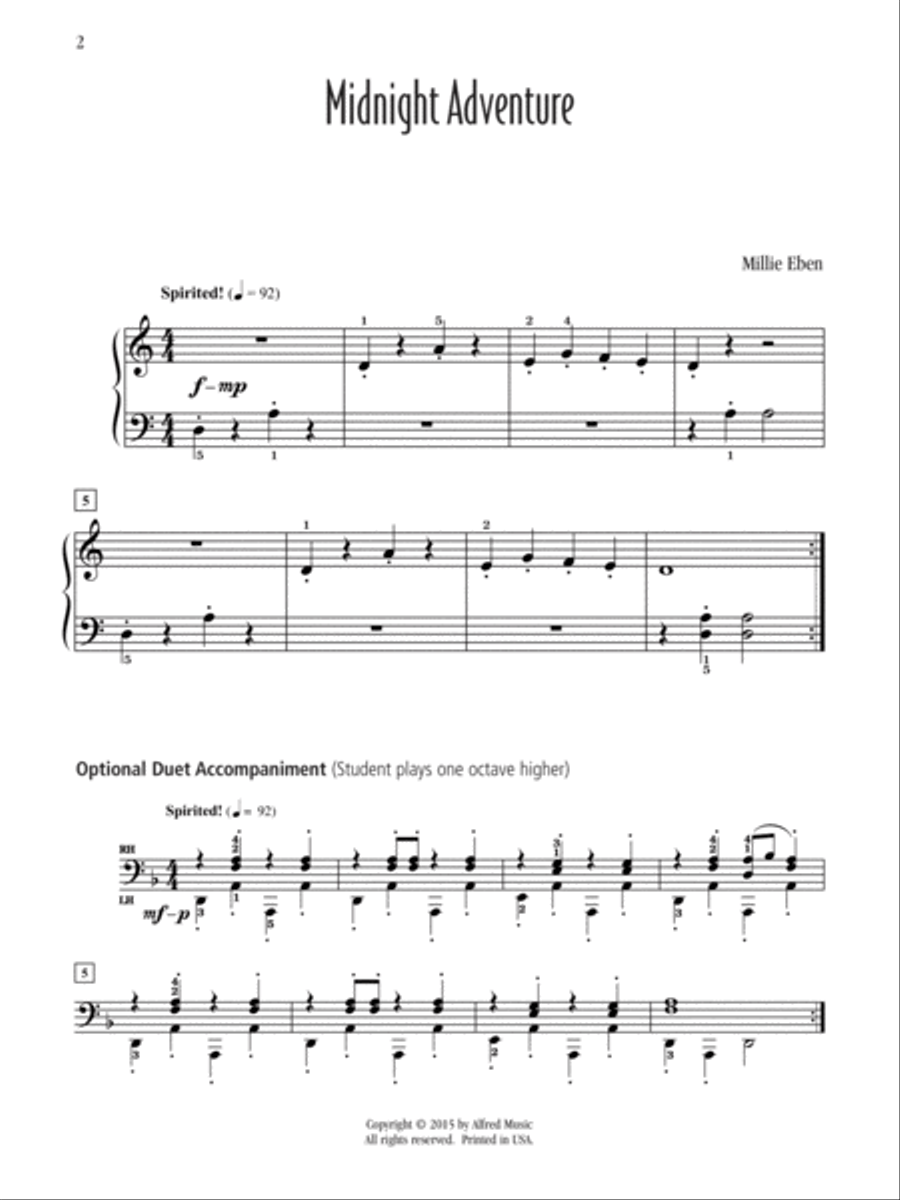Midnight Adventure Easy Piano scores gallery preview page 2