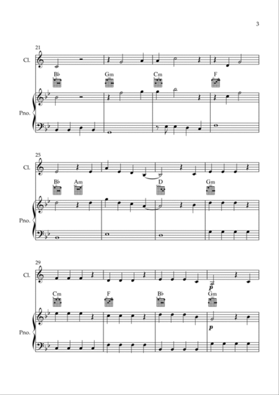 Flowers B-Flat Clarinet scores gallery preview page 3
