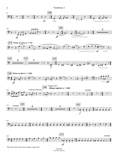 Suite from Mass (arr. Michael Sweeney) - Trombone 3