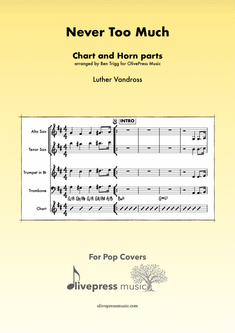 Never Too Much Tenor Saxophone scores gallery preview page 1