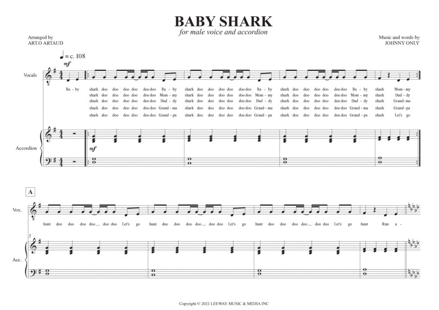 Baby Shark Chamber Music scores gallery preview page 1