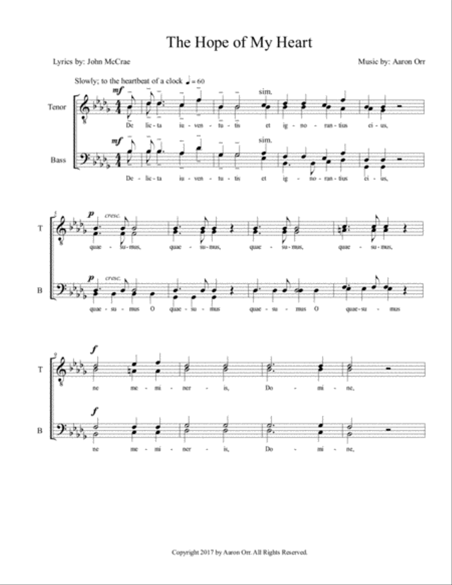 The Hope of My Heart 4-Part scores gallery preview page 1