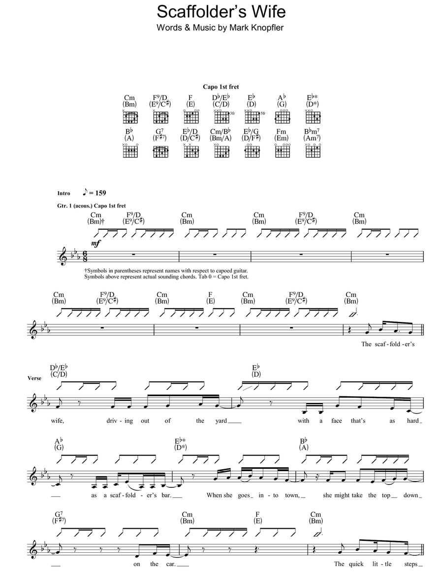 The Scaffolder's Wife The Scaffolder's Wife Guitar Tablature scores gallery preview page 1