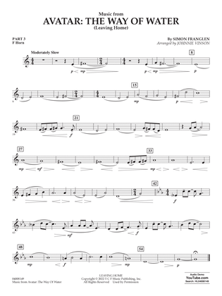 Music from Avatar: The Way Of Water (Leaving Home) (arr. Vinson) - Part 3 - F Horn